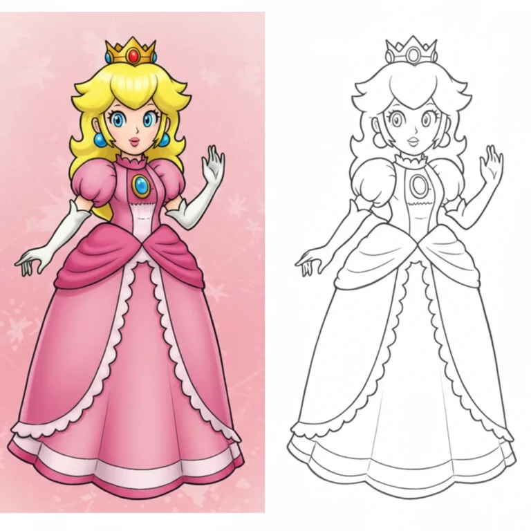 Princess peach coloring pages
