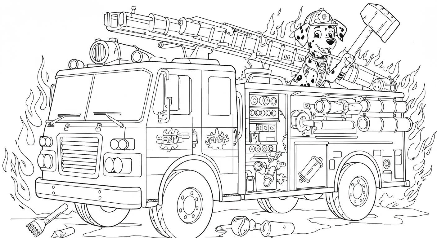 Free Fire Truck Coloring Pages